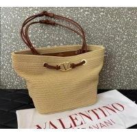 Well Crafted Valentino Escape Large Raffia Straw Shopping bag 0990L Beige 2024
