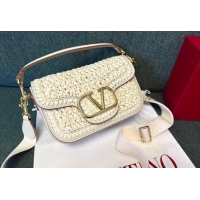 Super Quality Valentino Alltime Straw Shoulder bag 2059 Beige 2024