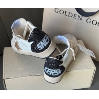Feminine Golden Goose Women’s Ball Star LTD in white nappa leather and grey suede with glitter star and black heel tab 0