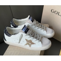 Good Quality Golden Goose Women's Super-Star with gold star and black glitter heel tab 0902097