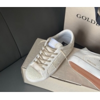 Purchase Golden Goose Super-Star in pearl-colored canvas with a tone-on-tone mesh effect star 0902098