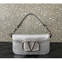 Well Crafted Valentino Loco Small Shoulder Bag in Calfskin VLTN5030 Silver 2024
