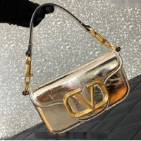 Best Quality Valentino Loco Small Shoulder Bag in Calfskin VLTN5030 Light Gold 2024