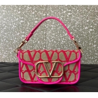 Buy Cheap Valentino Loco Small Shoulder Bag in Toile Iconographe Cotton PP VLTN5021 Pink 2023