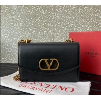 Buy Discount Valentino Vain shoulder bag in shiny calfskin with metallic VLogo Signature 2016 Black 2024