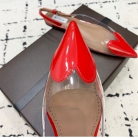 Grade Quality Alaia Le Cœur Heart Slingback Flats in PVC and Patent Leather Red AL100805 1008023
