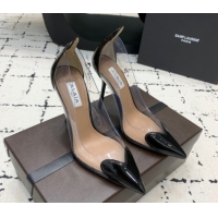Discount Alaia Le Cœur Heart High Pumps 10.5cm in PVC and Patent Leather Black 2024 AL100806 1008024