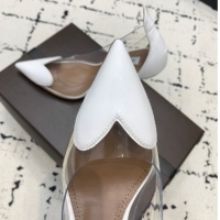Most Popular Alaia Le Cœur Heart High Pumps 10.5cm in PVC and Patent Leather White AL100806 1008025