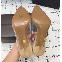 Best Price Alaia Le Cœur Heart High Pumps 10.5cm in PVC and Patent Leather Beige AL100806 1008027