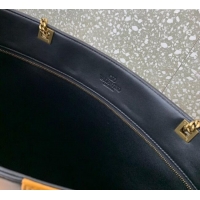 Discount Valentino Viva Superstar Large Nappa Leather Shopping Bag with Maxi VLogo 0012 Black/Brown 2025