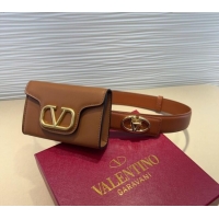Promotional Valentino VLogo Signature Leather Belt 7054 Brown 2025