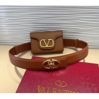 Promotional Valentino VLogo Signature Leather Belt 7054 Brown 2025
