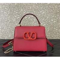 Promotional Valentino Small Grainy Calfskin VSling bag with Strass VLogo 7030 Red 2025
