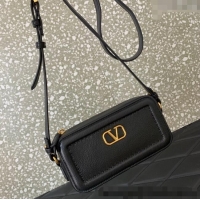 Big Discount Valentino Alltime Mini Shoulder Bag in Grainy Calfskin 6205 Black 2025