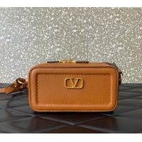 Buy Discount Valentino Alltime Mini Shoulder Bag in Grainy Calfskin 6205 Brown 2025
