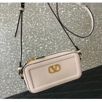 Luxury Cheap Valentino Alltime Mini Shoulder Bag in Grainy Calfskin 6205 White 2025