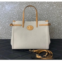 Good Quality Valentino Antibes Medium Shopping Bag in Canvas with Slide Buckles 6220L 2025