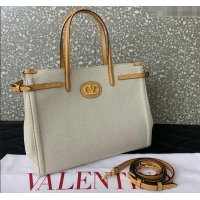 Good Quality Valentino Antibes Medium Shopping Bag in Canvas with Slide Buckles 6220L 2025