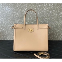 Big Discount Valentino Antibes Medium Shopping Bag in Calfskin with Slide Buckles 6220L Nude 2025