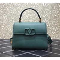 Big Discount Valentino Medium VSLING Grainy Calfskin Handbag 2828 Green 2025