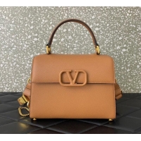 Big Discount Valentino Medium VSLING Grainy Calfskin Handbag 2828 Apricot 2025