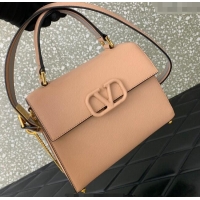 Famous Brand Valentino Medium VSLING Grainy Calfskin Handbag 2828 Light Pink 2025