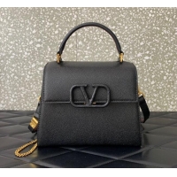 Promotional Valentino Small VSLING Grainy Calfskin Handbag 2727 Black 2025
