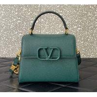 Big Discount Valentino Small VSLING Grainy Calfskin Handbag 2727 Green 2025