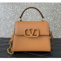 Good Quality Valentino Small VSLING Grainy Calfskin Handbag 2727 Apricot 2025