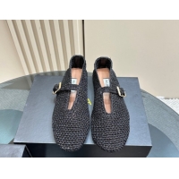 Good Looking Alaia Woven Ballet Flats Black 1112002