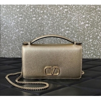 Cheap Price Valentino VLogo Signature Grainy Calfskin Wallet with Chain VLTN068 Light Gold 2025