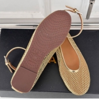 Purchase Alaia Ballet Flats in Fishnet and Ankle Strap Gold-Tone 1112004