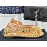 Best Price Alaia Ballet Flats in Fishnet and Ankle Strap Yellow 1112006