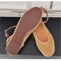 Best Price Alaia Ballet Flats in Fishnet and Ankle Strap Yellow 1112006