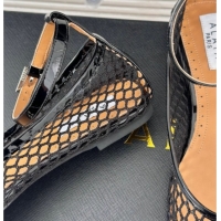 Best Product Alaia Ballet Flats in Fishnet and Ankle Strap Black 1112012