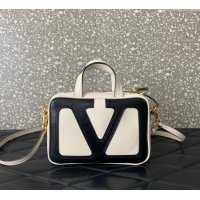 Best Price Valentino Viva Superstar Nappa Leather Handbag 0015 White/Black 2025