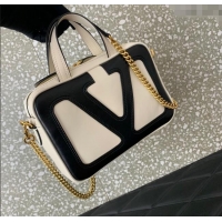 Best Price Valentino Viva Superstar Nappa Leather Handbag 0015 White/Black 2025