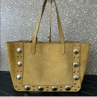 Reasonable Price Valentino Medium Nellcote Shopping Bag in Grainy Calfskin with Ball Studs 0076 Khaki 2025