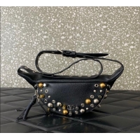 Good Product Valentino Nellcote Belt Bag in Grainy Calfskin with Studs 2039 Black 2025