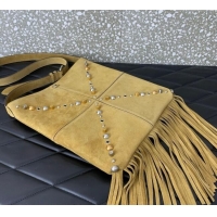 Reasonable Price Valentino Nellcote Shoulder Bag in Suede with Fringes Tassel and Studs 2027 Khaki 2025