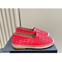 Good Quality Alaia Espadrilles Flats in Laser-cut leather Red A111204 1112020