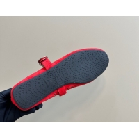 Best Luxury Alaia Ballet Flat in Openwork Suede Red 1223005