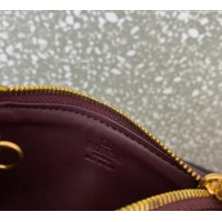 Famous Brand Valentino Vlogo Signature Grainy Calfskin Key Ring Pouch VLTN038 Burgundy 2025