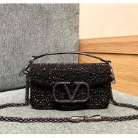 Promotional Valentino Small Loco Bag with Crystals 1134 Chocolate/Black 2025