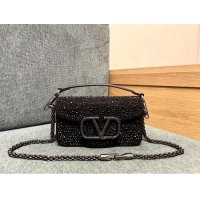 Promotional Valentino Small Loco Bag with Crystals 1134 Chocolate/Black 2025