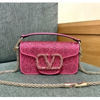 Traditional Discount Valentino Small Loco Bag with Crystals 1134 Rosy 2025