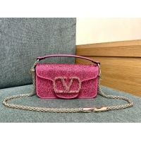 Traditional Discount Valentino Small Loco Bag with Crystals 1134 Rosy 2025