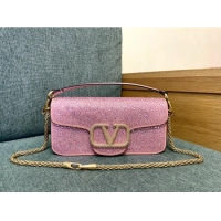 Promotional Valentino Medium Loco Bag with Crystals 1134 Pink 2025