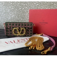 Discount Valentino Garavani Loco Small Shoulder Bag Embroidered With Jewel Logo 5081 Pink 2025