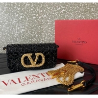 Good Looking Valentino Garavani Loco Small Shoulder Bag Embroidered With Jewel Logo 5081 Black 2025